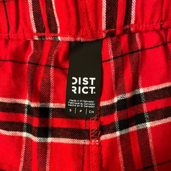 District Plaid Pajama Bottoms in Red/Black Size Small - Picture 5 of 6